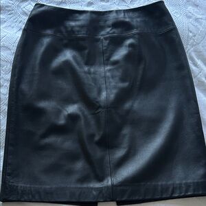Valerie Stevens Black Leather Pencil Skirt